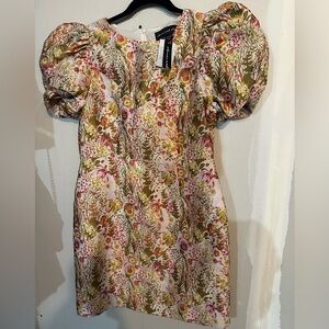 NWT: Clover and Sloane Jacquard Puff Sleeve Sheath Mini Dress. Size 10